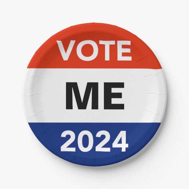 Personal Vote 2024 Presidential Election Campaign Paper Plates (Front)