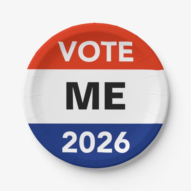 Personal Vote 2026 Midterm Election Campaign Paper Plates (Front)