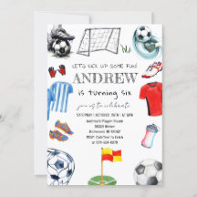 Personal Watercolor Soccer Birthday Party