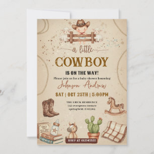 Personal western A Little CowBoy Baby Shower Invitation