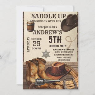 Personal Western Cowboy Birthday Invitation