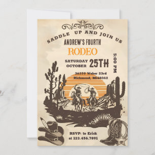 Personal Wild West Cowboy Birthday party Invitation
