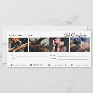 Personale Gift Certificate for Tattoo Studio Invitation