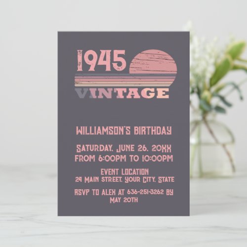 Personaliazed eighty vintage 80th birthday party