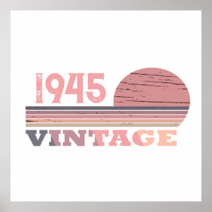 Personaliazed eighty vintage 80th birthday party poster