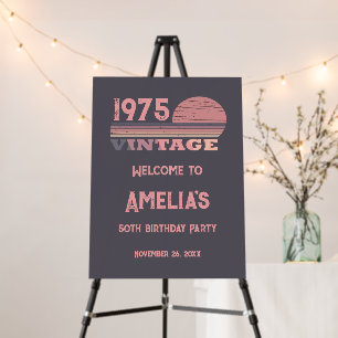 Personaliazed fifity vintage 50th birthday party foam board