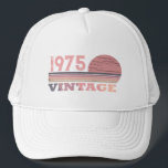 Personaliazed fifty vintage 50th birthday party trucker hat<br><div class="desc">Make your birthday special with this unique design. Add a touch of sophisticated elegance to your birthday celebration with our exquisite, one-of-a-kind designs. These graphics bring sophistication and originality to any product, creating a memorable and stylish gift. They are perfect for those who appreciate a touch of timeless glamour on...</div>