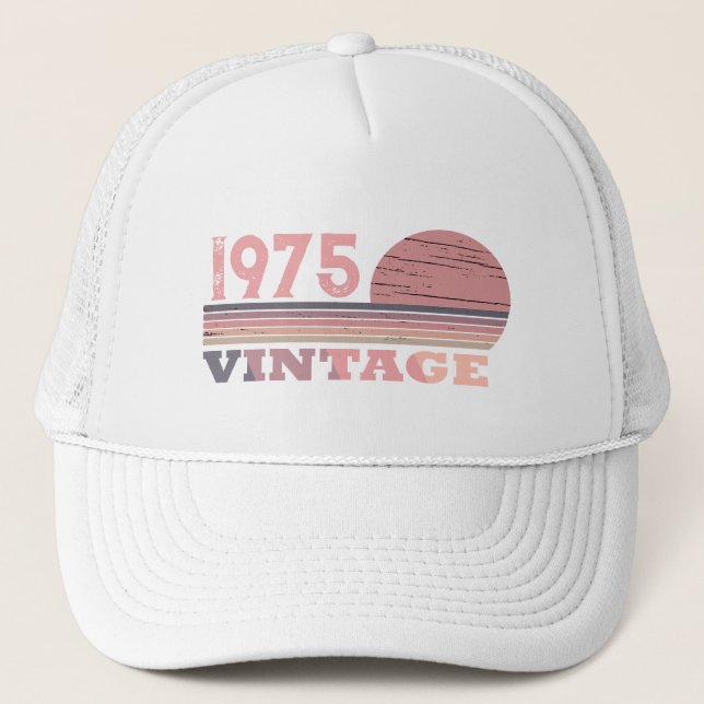Personaliazed fifty vintage 50th birthday party trucker hat (Front)