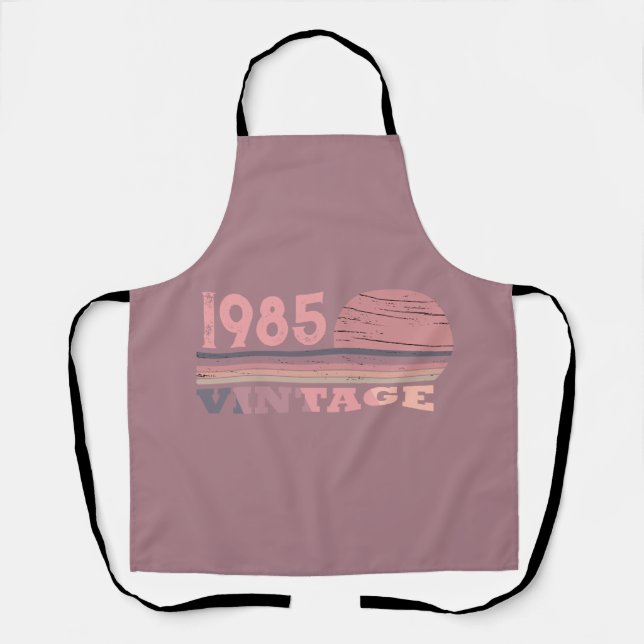 Personaliazed forty vintage 40th birthday party apron (Front)