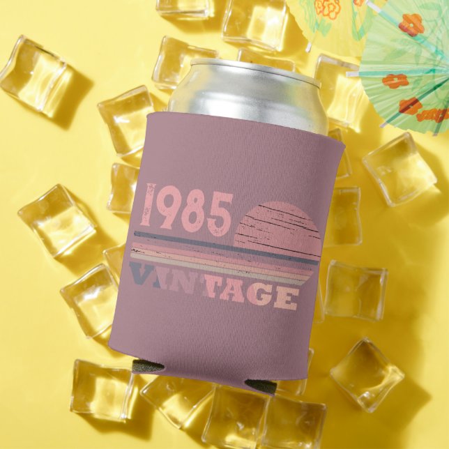 Personaliazed forty vintage 40th birthday party can cooler (In Situ Summer)
