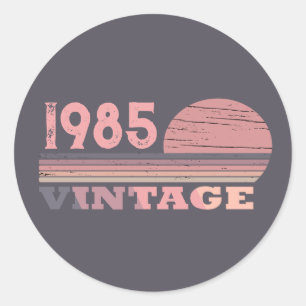Personaliazed forty vintage 40th birthday party classic round sticker