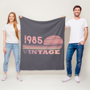 Personaliazed forty vintage 40th birthday party fleece blanket