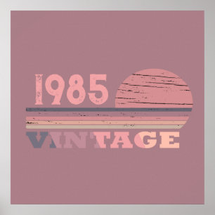 Personaliazed forty vintage 40th birthday party poster