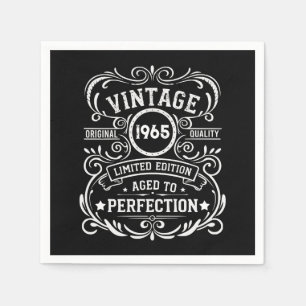 Personaliazed sixty vintage 60th birthday party napkins