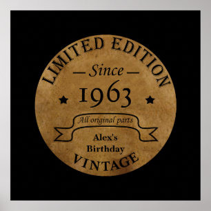 Personaliazed sixty vintage 60th birthday party poster