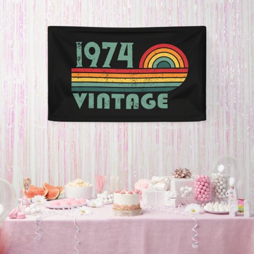 Personaliazed vintage 50th birthday gifts banner