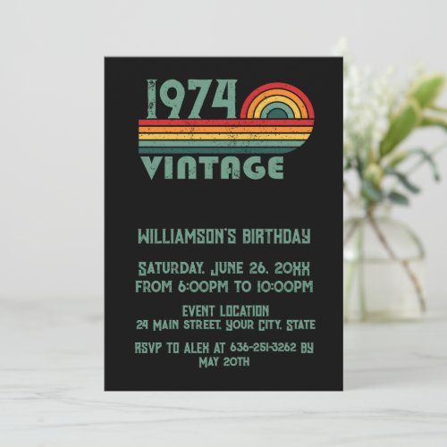 Personaliazed vintage 50th birthday gifts invitation