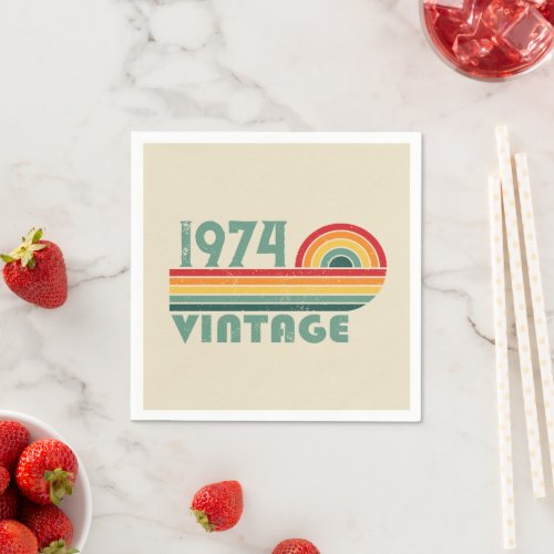 Personaliazed vintage 50th birthday gifts napkins