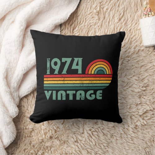 Personaliazed vintage 50th birthday gifts throw pillow