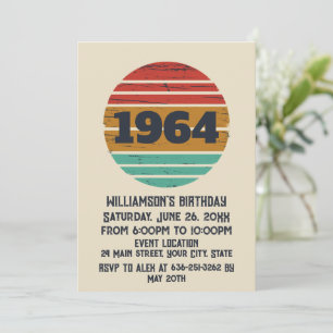 Personaliazed vintage 60th birthday cocktail party invitation