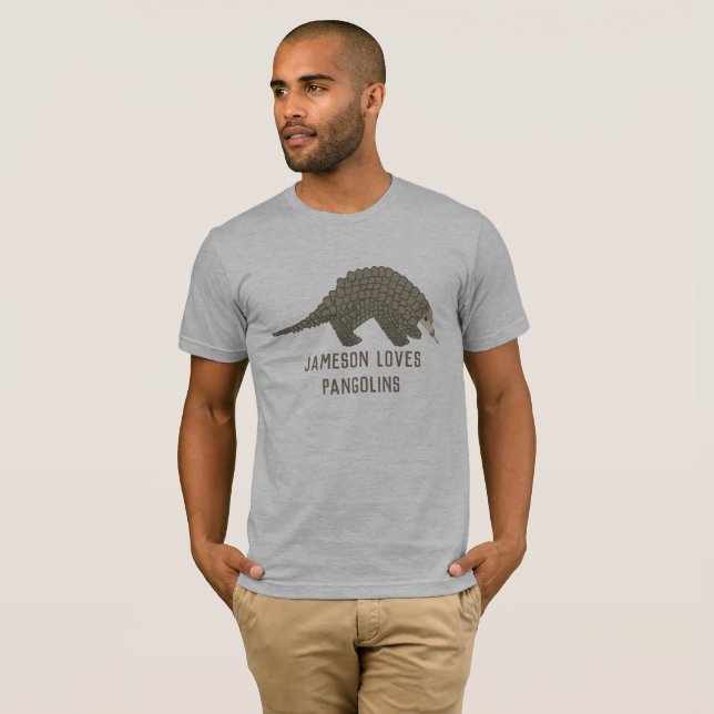 Personalied Custom Message Pangolin Graphic TShirt (Front Full)