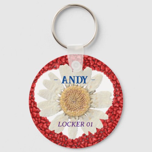 PERSONALIOSED TRACE FLOWER LOCKER KEYCHAIN CUSTOM