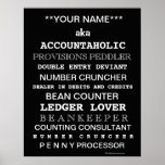 Personalisable Accountant Funny Job Titles Poster
