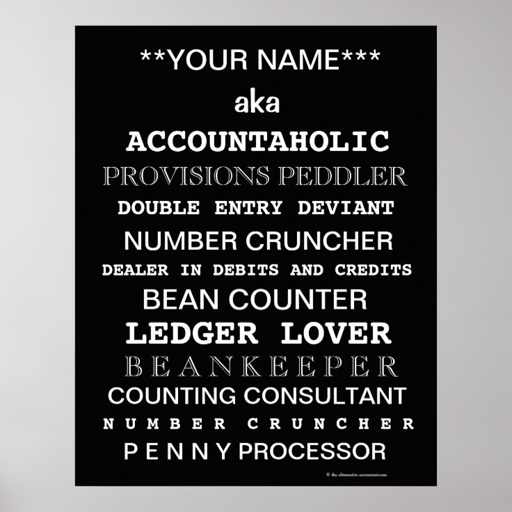 Personalisable Accountant Funny Job Titles Poster Zazzle