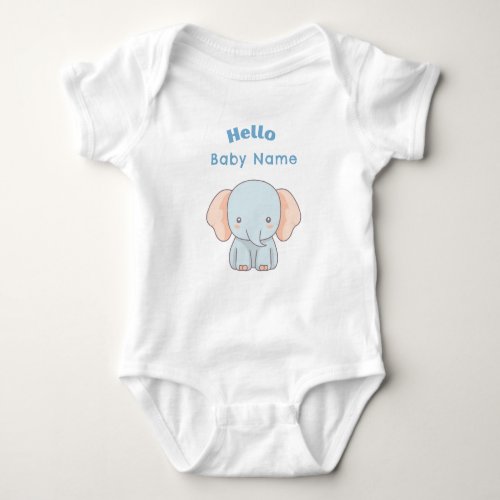 Personalisable baby elephant baby grow baby bodysuit