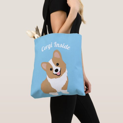 Personalisable Double Sided Corgi Puppy Tote Bag