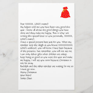 Personalisable Letter from Santa 3 Stationery