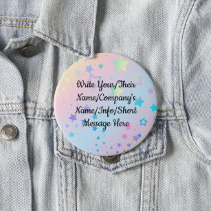 Personalisable Round Badge Write Anything You Like Button