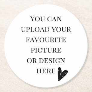 Personalise 4" x 4" round paper coaster