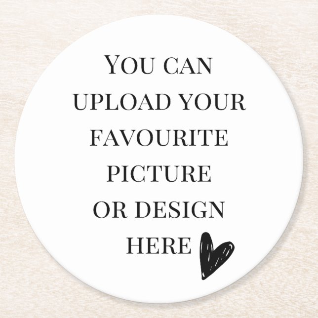Personalise 4" x 4" round paper coaster (Front)