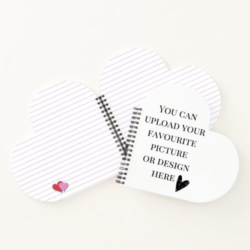 Personalise 8 x 8 heart shaped notebook