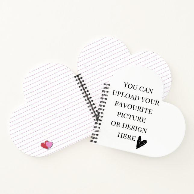 Personalise 8" x 8" heart shaped notebook (Inside)