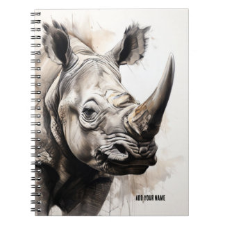 Personalise African Rhino Notebook
