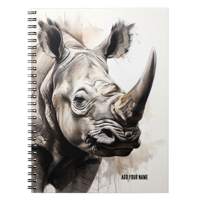 Personalise African Rhino Notebook (Front)