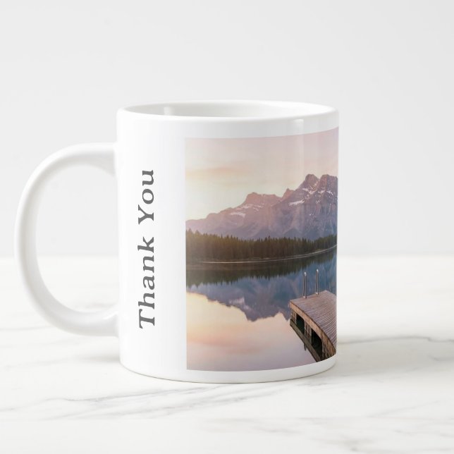 Personalise Alps Mountain Lake Nature Landscape Giant Coffee Mug (Left)