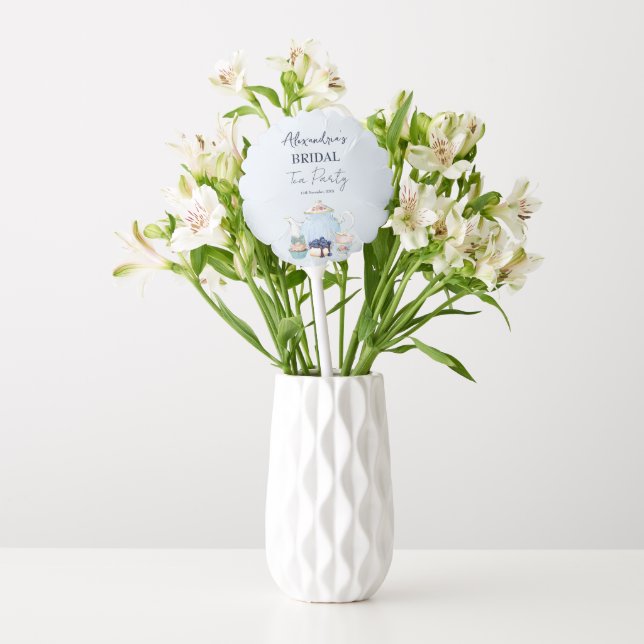 Personalise Bridal Shower Tea Party Paper Plate Balloon (Vase)
