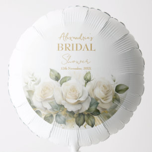 Personalise Bridal Shower White Roses Balloon