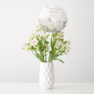 Personalise Bridal Shower White Roses Balloon