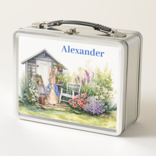 Personalise Childs Name Peter the Rabbit  Metal Lunch Box