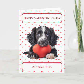 Personalise Cocker Spaniel Puppy Valentine Card