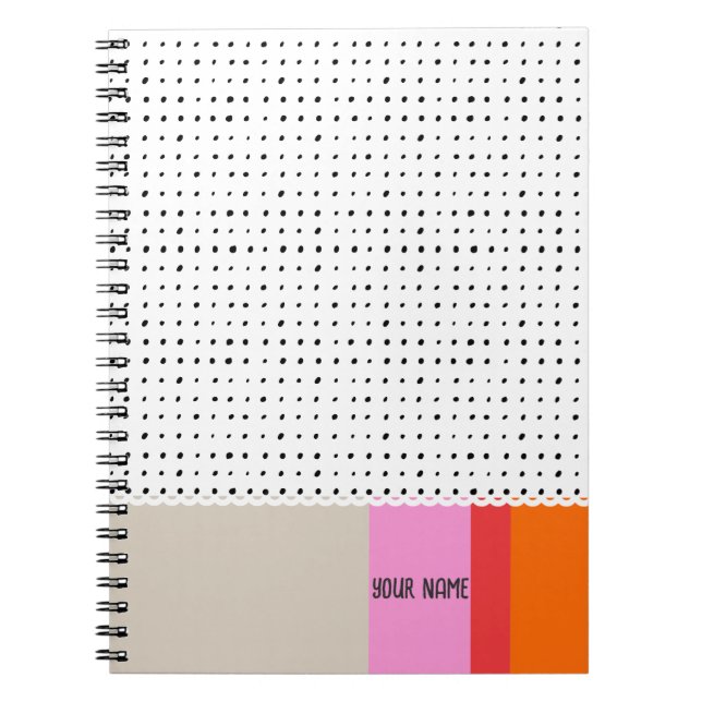 PERSONALISE Colorful Stripe Pattern Notebook (Front)