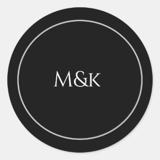 Personalise company name in Black  Classic Round Sticker