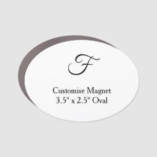 personalise custom simple 3.5" x 2.5" Oval Car Magnet