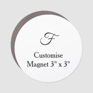 personalise custom simple 3" x 3" Square Car Magnet