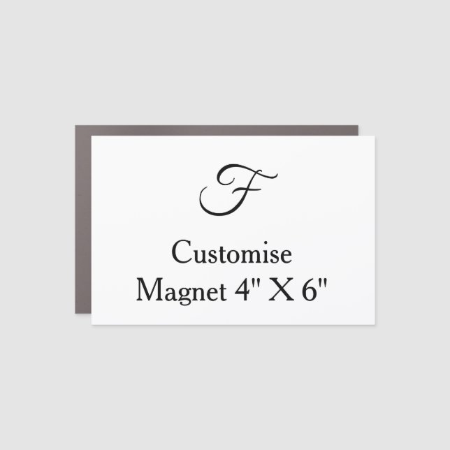 personalise custom simple 4" X 6" Rectangle  Car Magnet (Front)