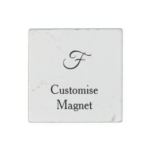 personalise custom simple Individual Primed Marble Stone Magnet
